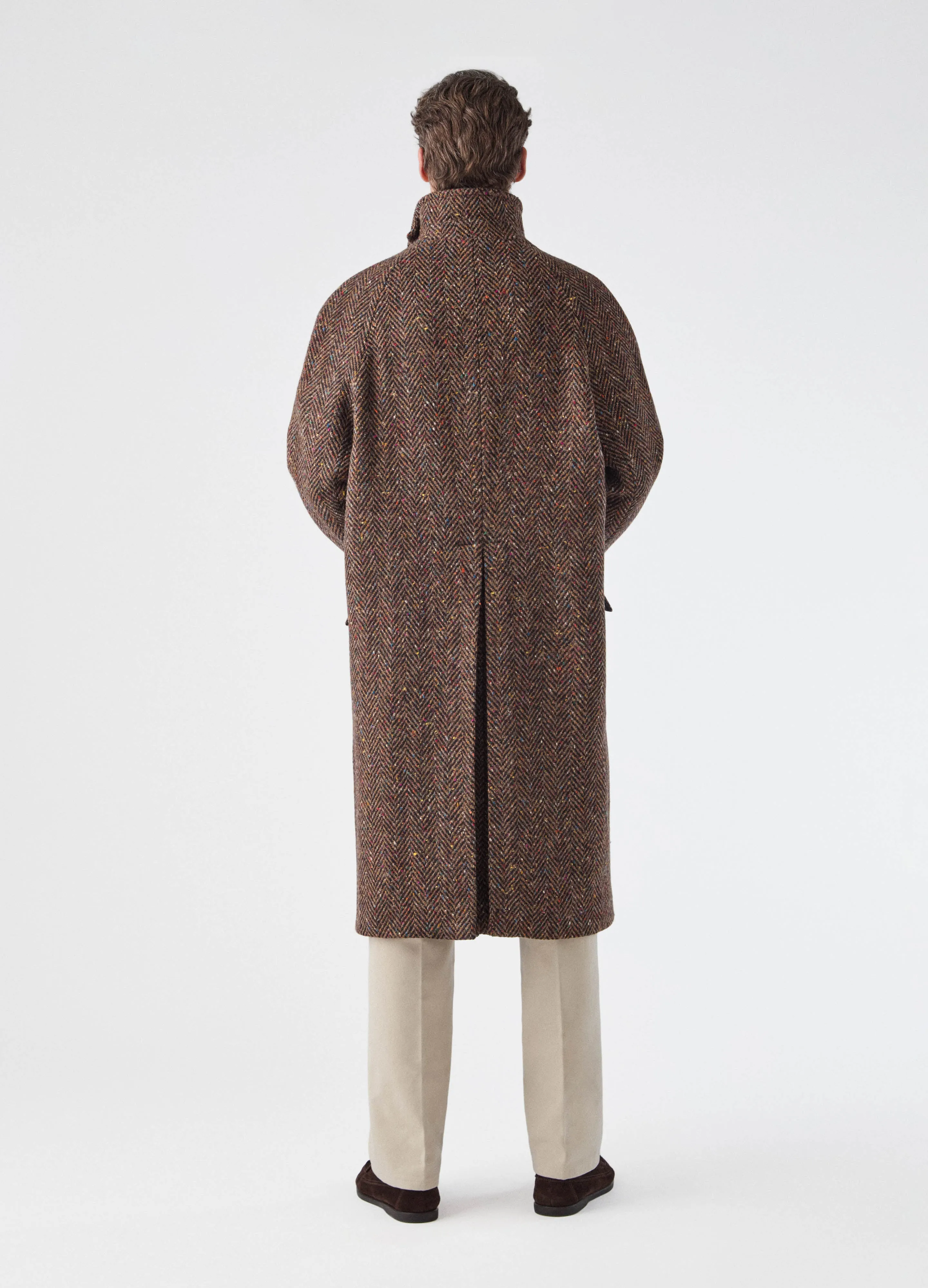 Nelson Tweed Raglan Coat - Brown