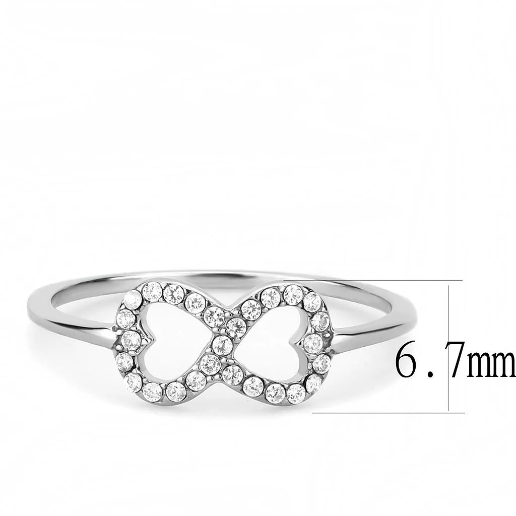 no plating Stainless Steel Ring AAA GRD CZ Clear DA125 for Women Style High