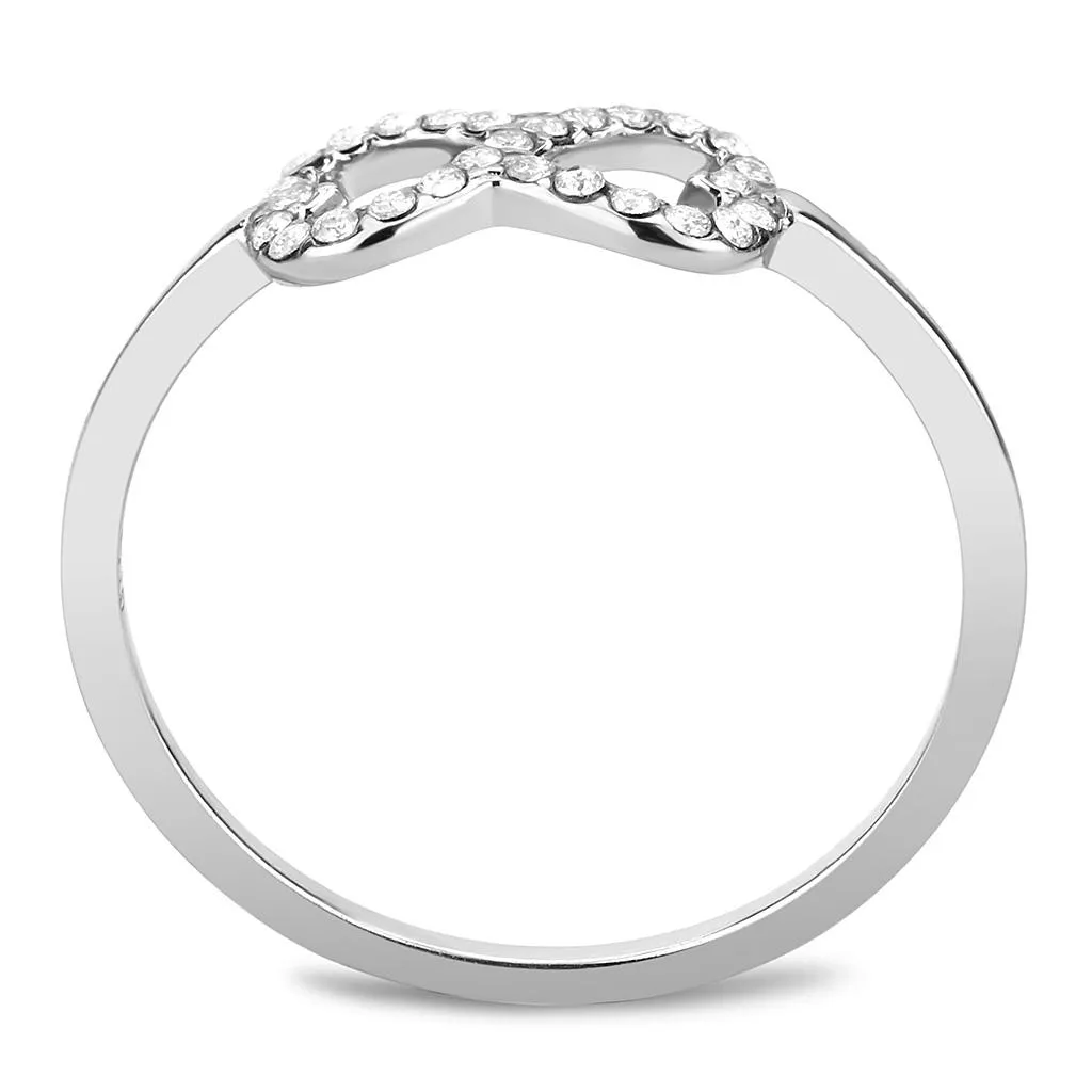 no plating Stainless Steel Ring AAA GRD CZ Clear DA125 for Women Style High