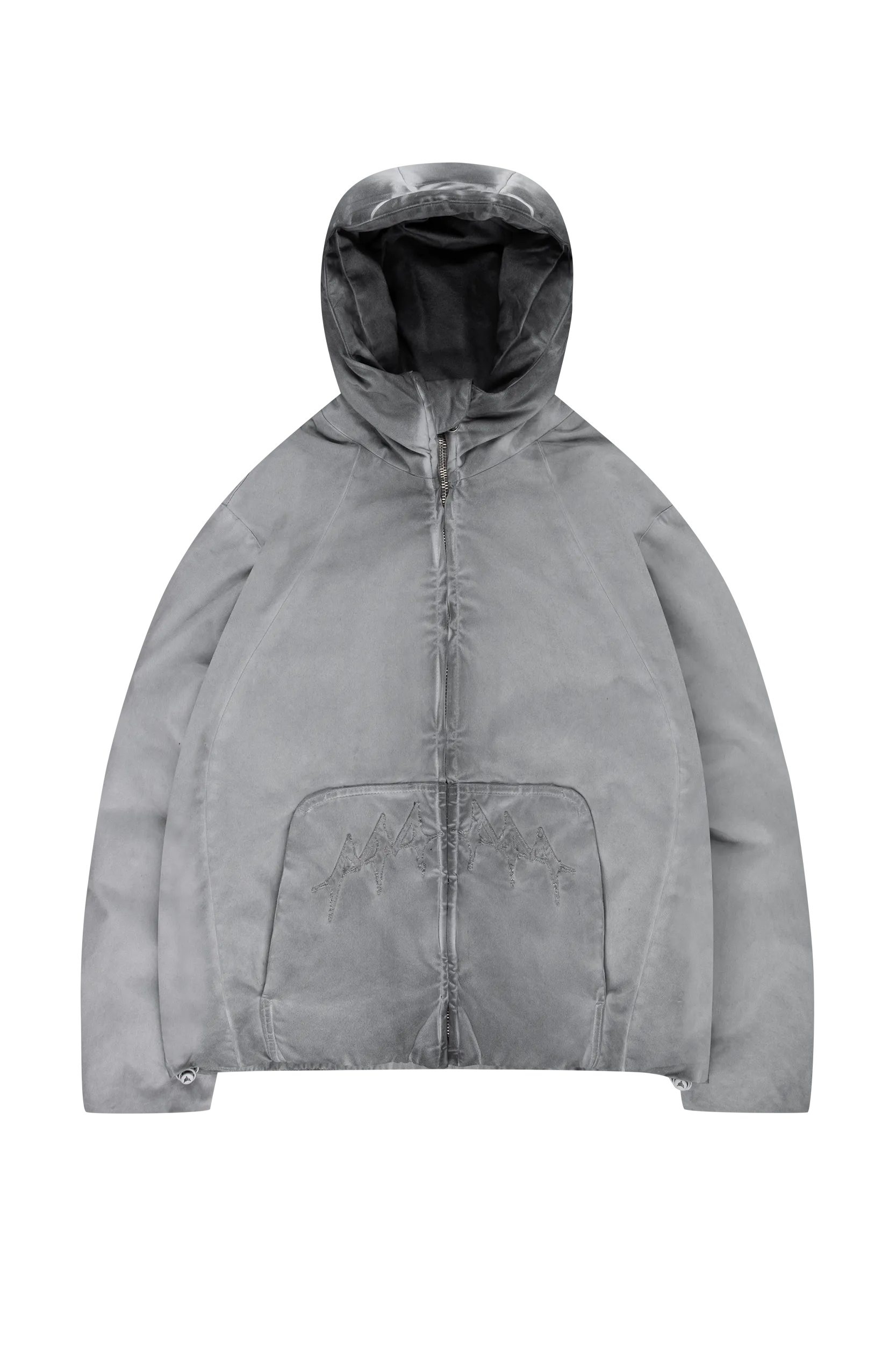 OIL WASHED PUFFER JACKET GREY