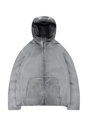 OIL WASHED PUFFER JACKET GREY