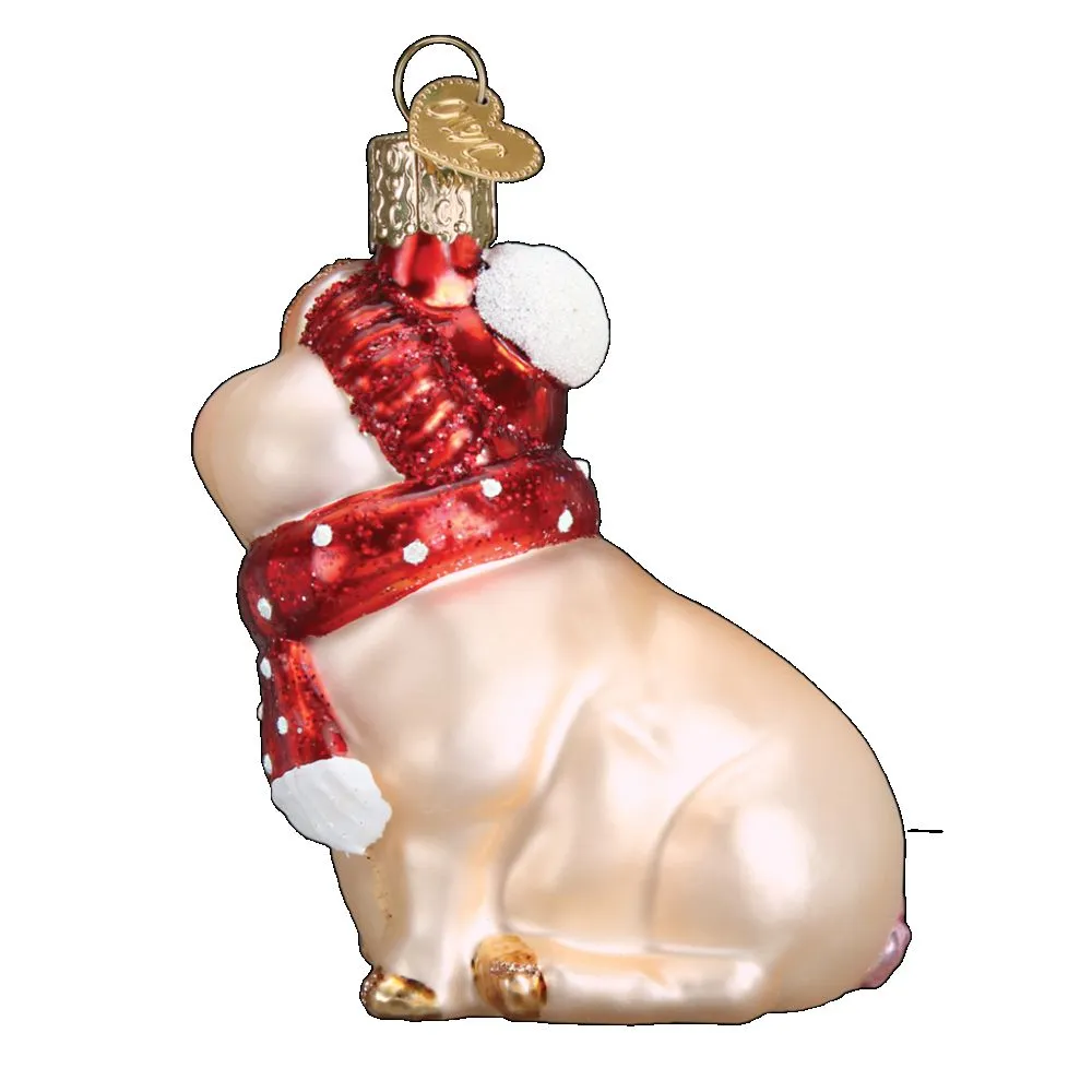 Old World Christmas Snowy Pig Ornament