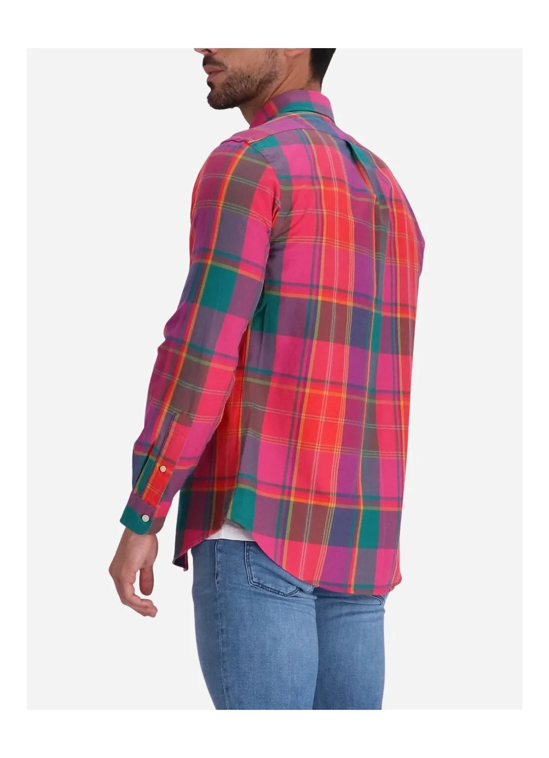 Oxford Shirt - Plaid - Pink, Orange, Multi