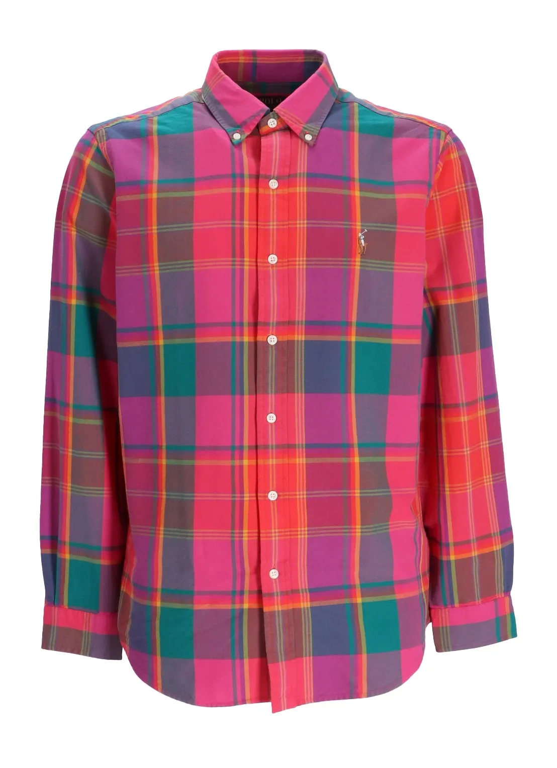 Oxford Shirt - Plaid - Pink, Orange, Multi