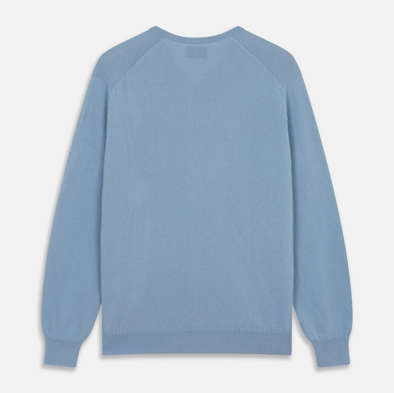 Pale Blue Cashmere Paden V-Neck Jumper