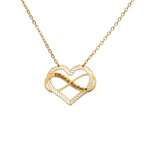 Personalized Heart and Infinity Pendant