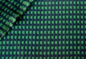 Pine Green Dotted Wool Blend Coating