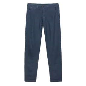 Portuguese Flannel Linen Trousers - Navy