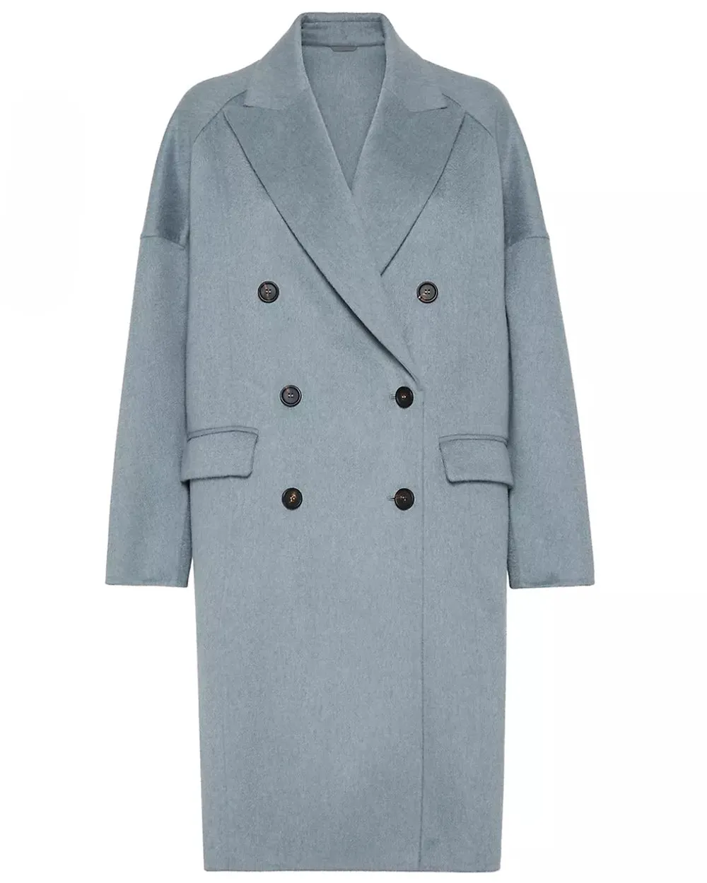 Powder Blue Cashmere Double Breasted Overcoat