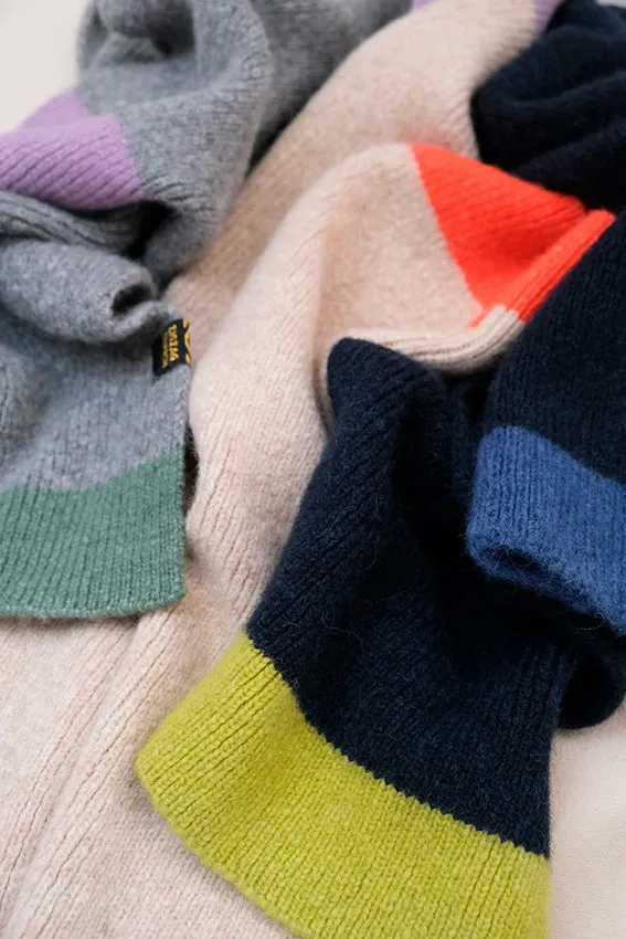 PRE ORDER: Alpaca Wool Scarf "Trio Colore" - Cream