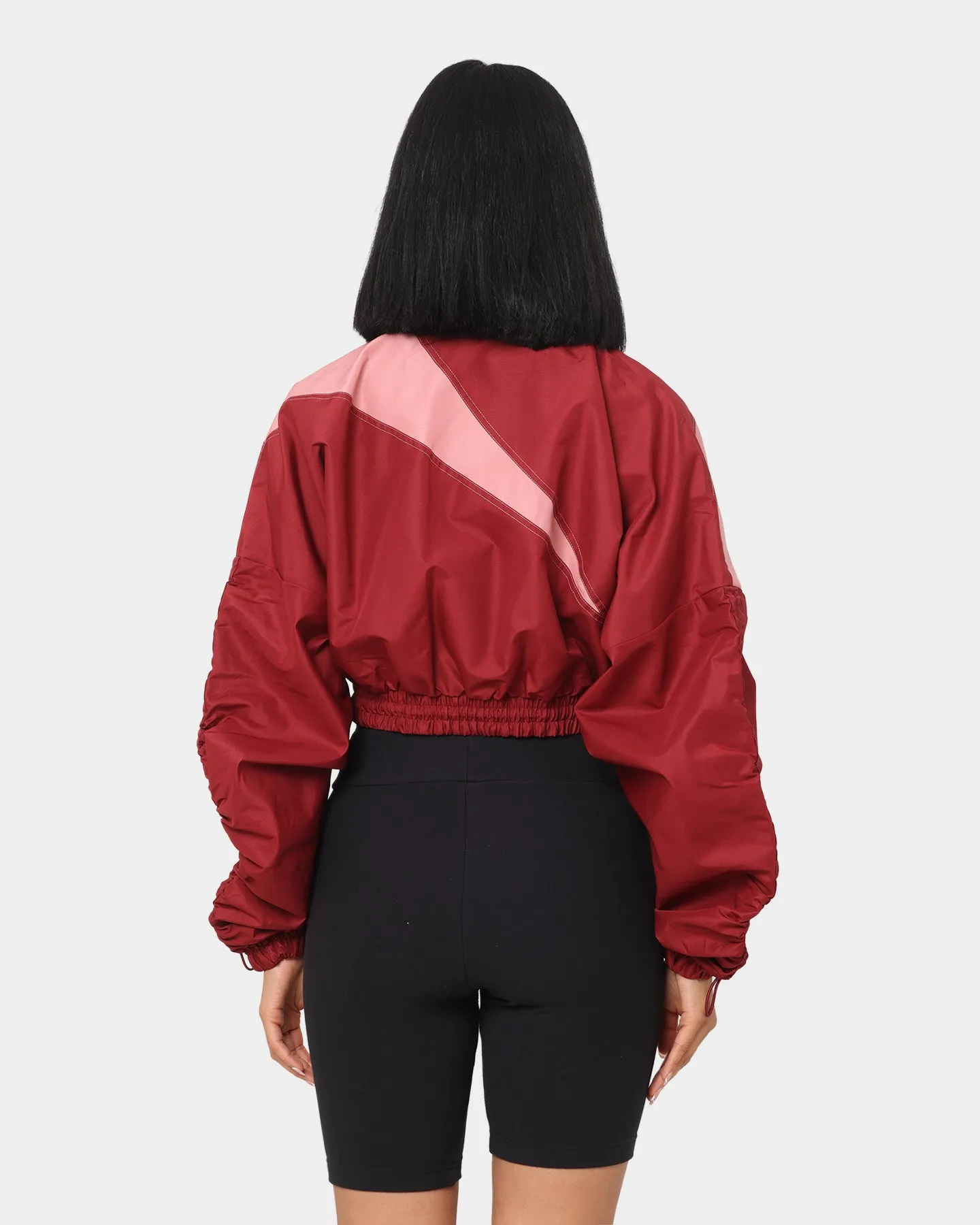 Reebok Women's Cardi B X Reebok Woven Satin Jacket Red