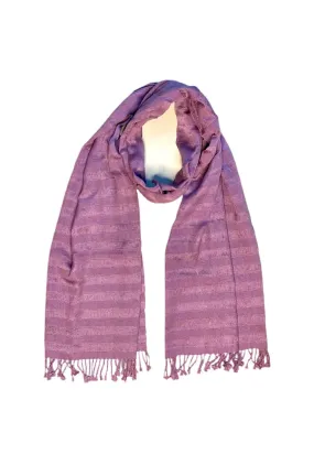 SALE - Woven Cotton Scarf from Mexico - Lavender