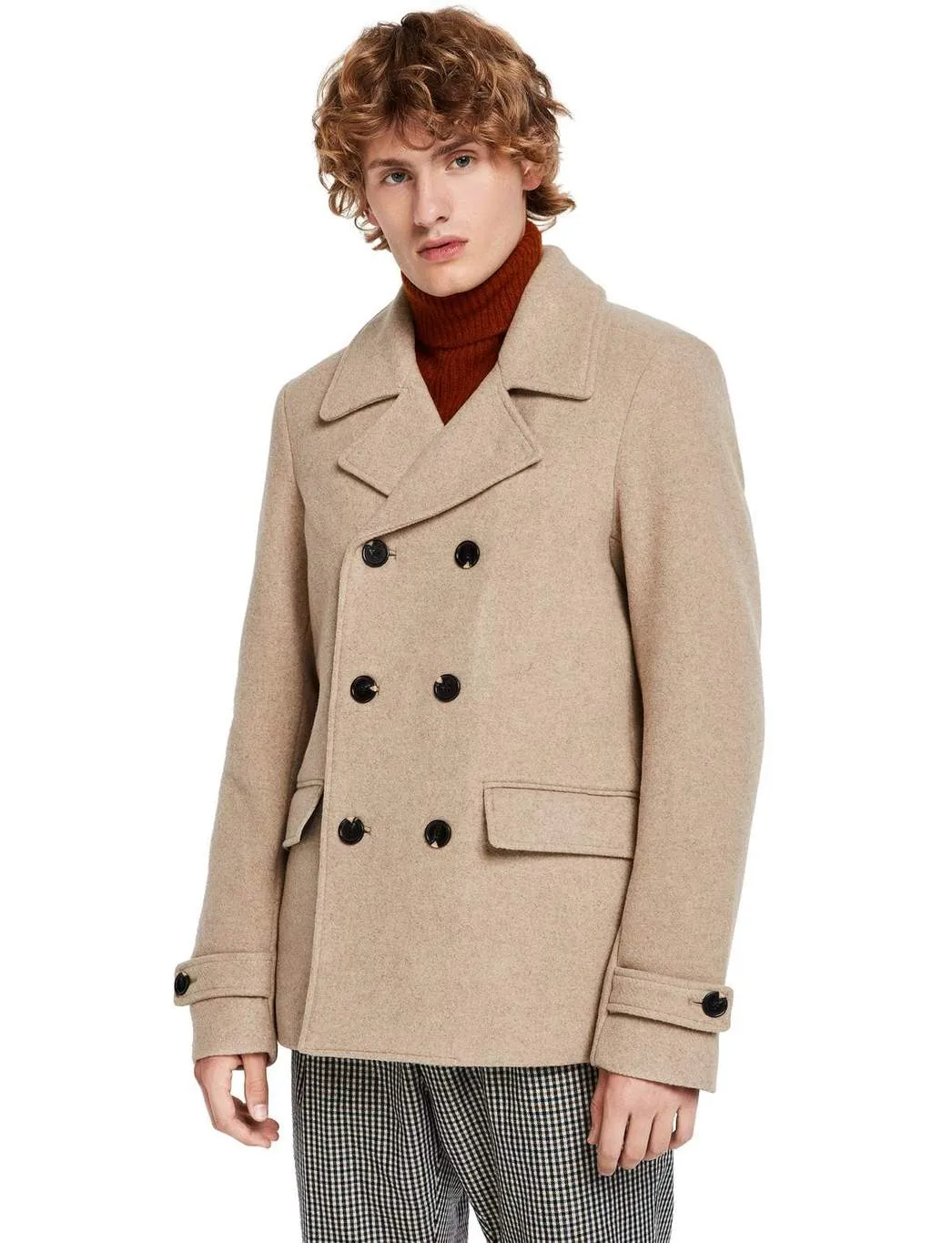 Scotch & Soda - Classic Pea Coat in Camel