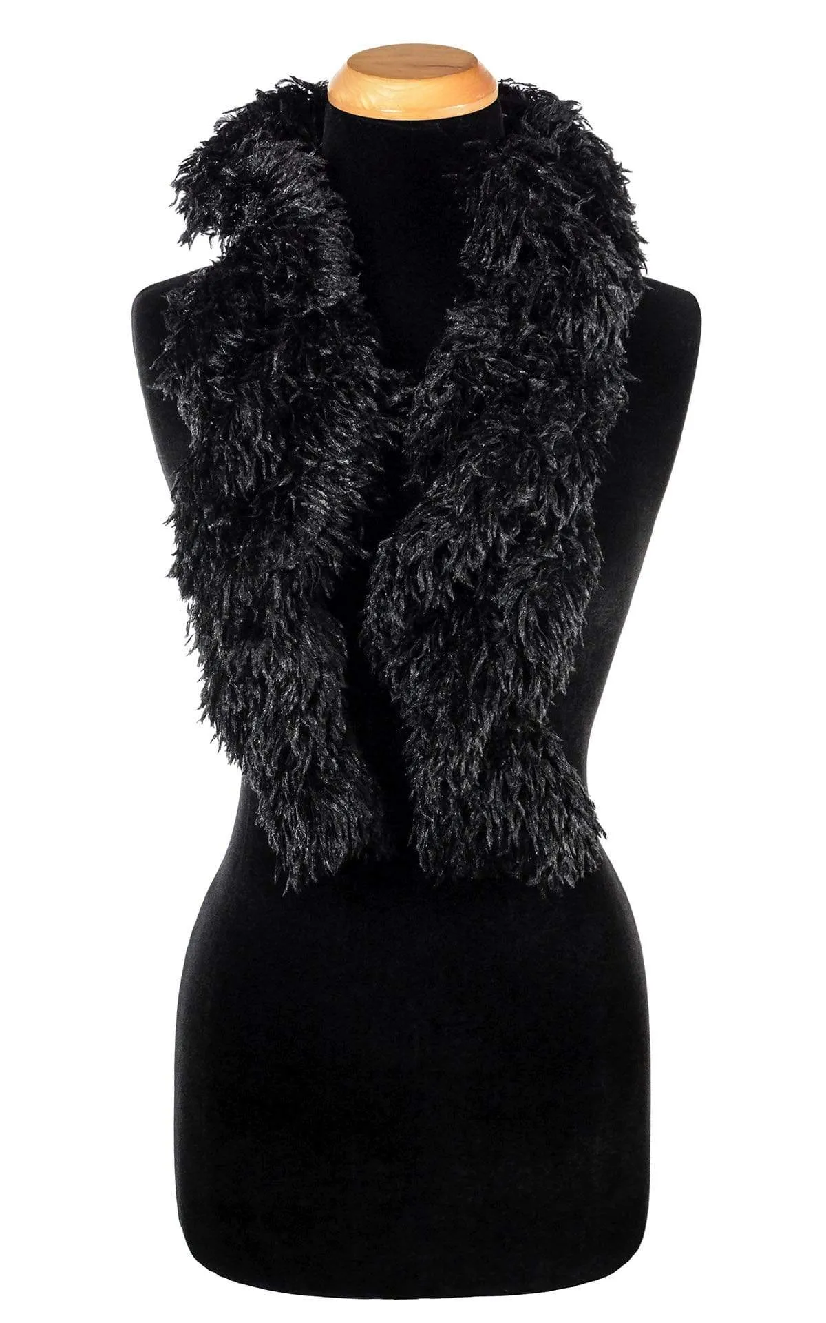 Scrunchy Scarf - Black Swan Faux Feather