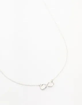 Silver Encased Diamante Infinity Necklace