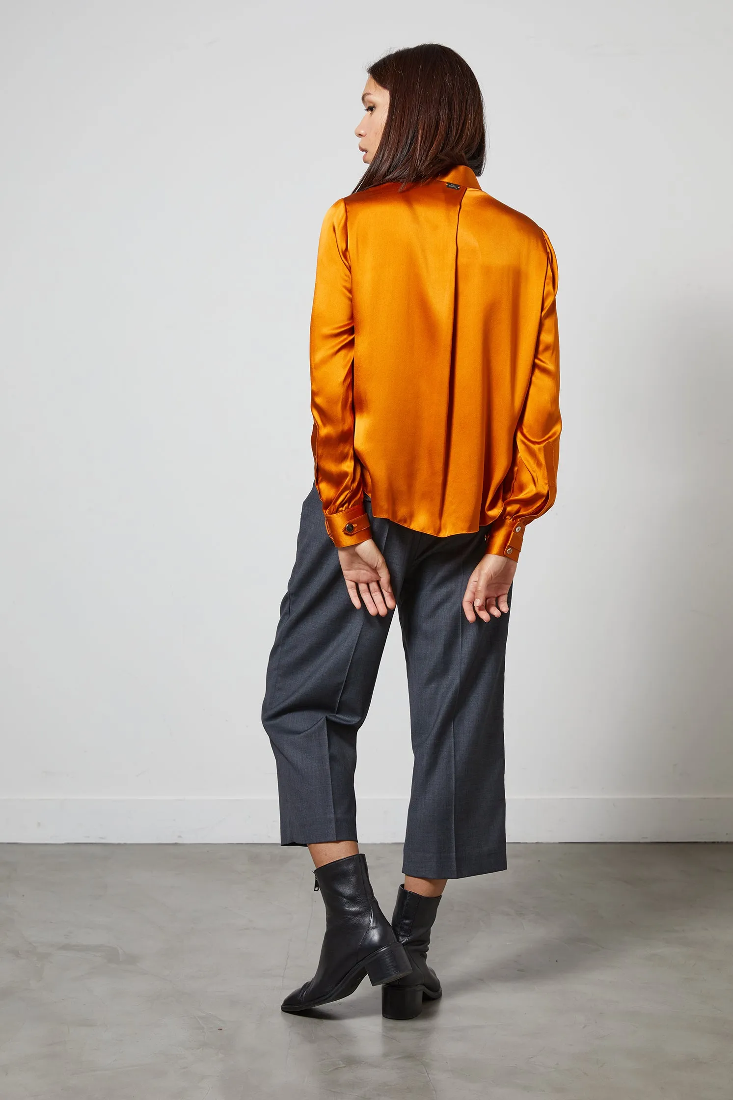 SKY B ochre - silk blouse