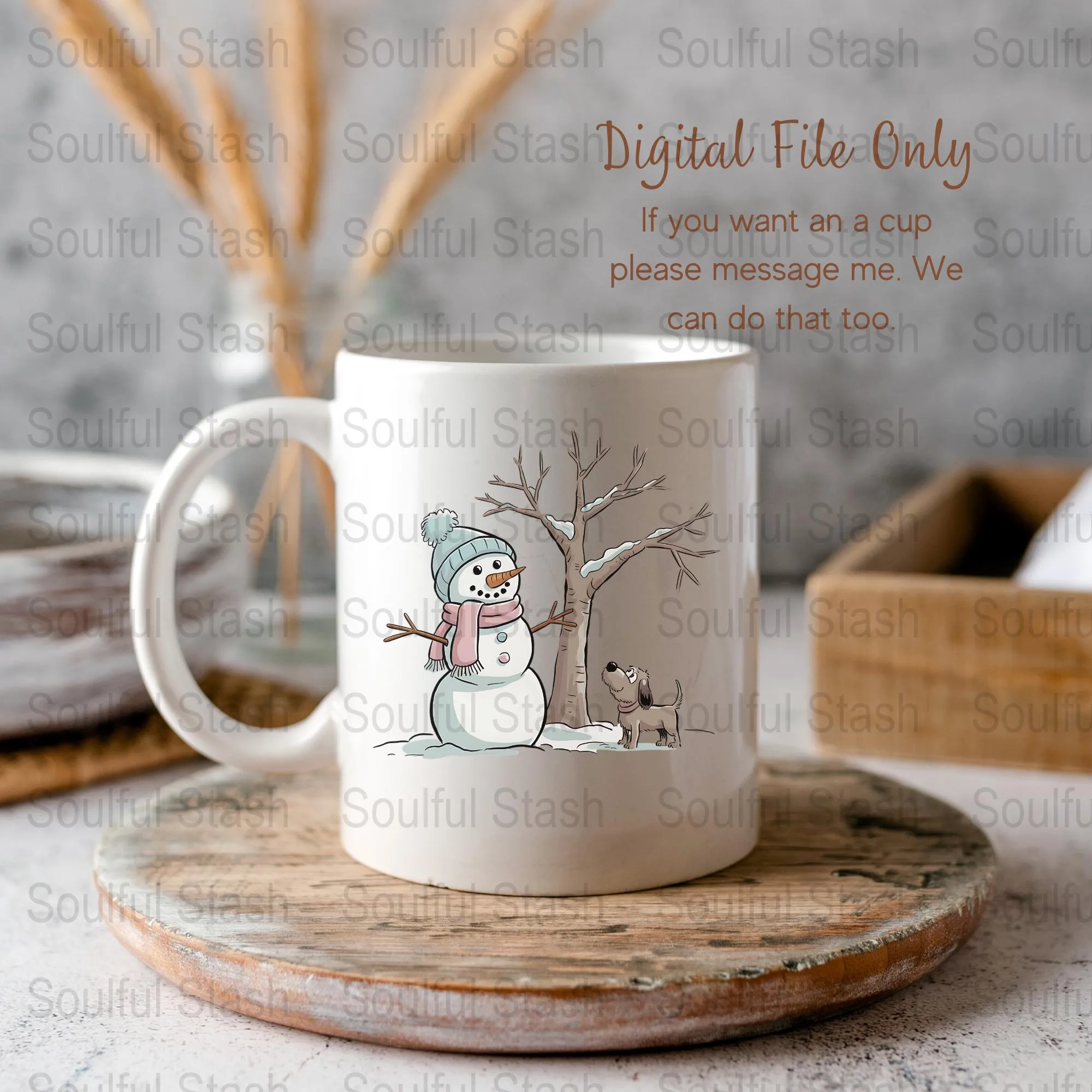 Snowman and Dog Winter Scene PNG Sublimation, Christmas Shirt Graphic, Cute Snowman with Dog Art, Mug Design, Holiday Digital Art