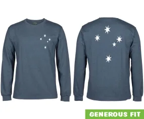 Southern Cross Longsleeve T-Shirt (Double Sided, Denim Marle)