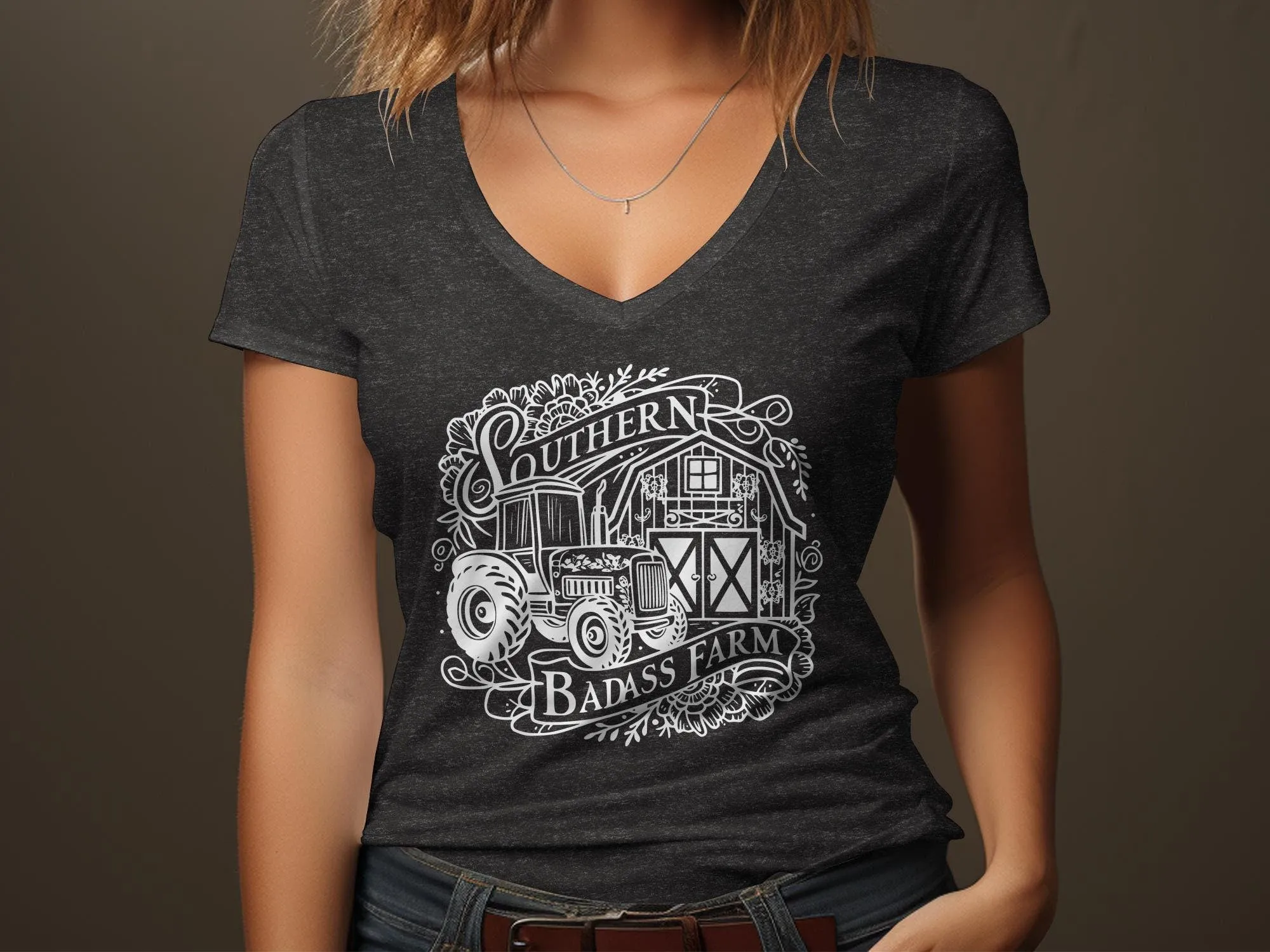 Southern Tractor T-Shirt, Badass Farm Shirt, Farmer Gift Tee, Rural Life Top, Country Barn, Rustic Graphic Tee, Agriculture Sweatshirt