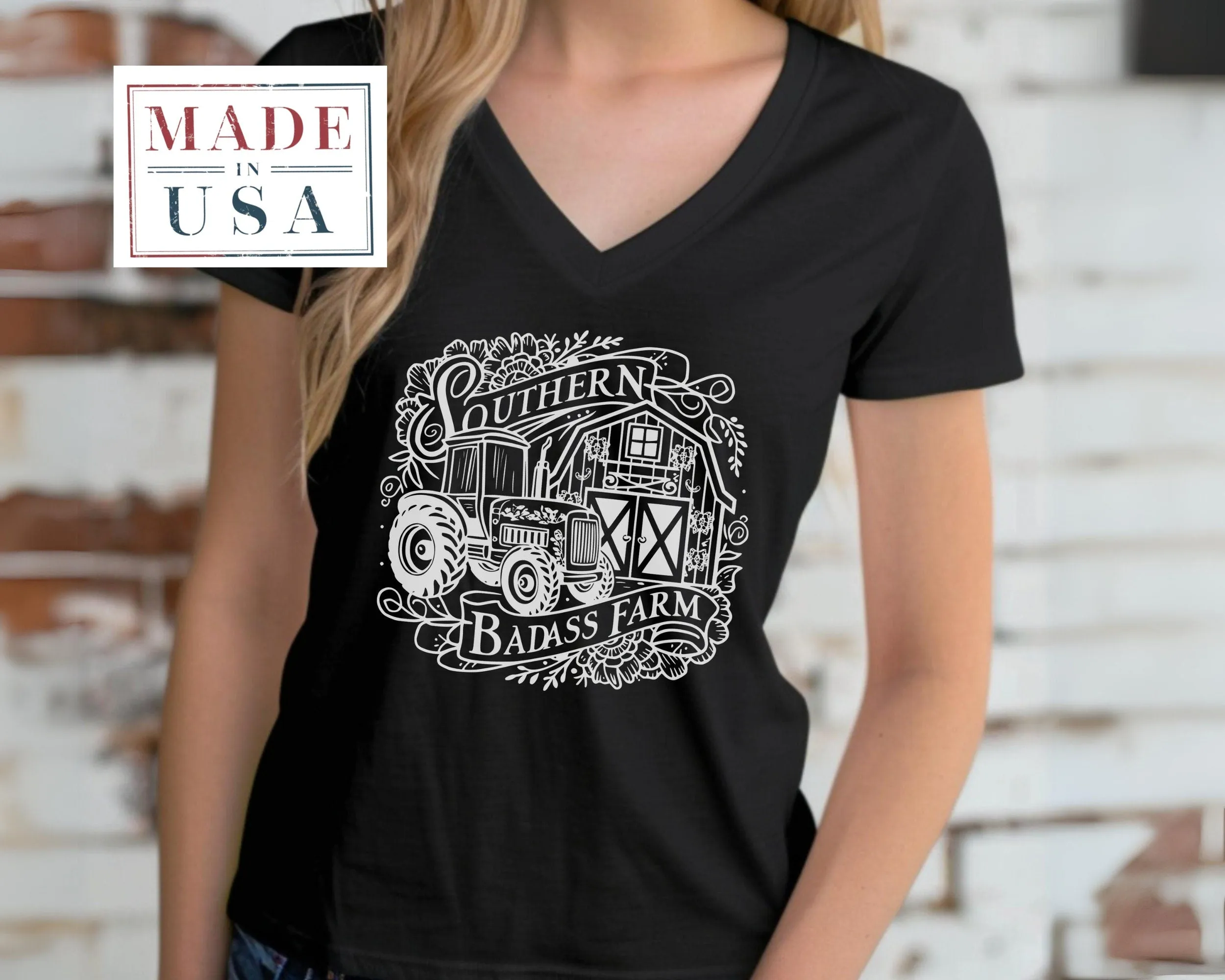 Southern Tractor T-Shirt, Badass Farm Shirt, Farmer Gift Tee, Rural Life Top, Country Barn, Rustic Graphic Tee, Agriculture Sweatshirt