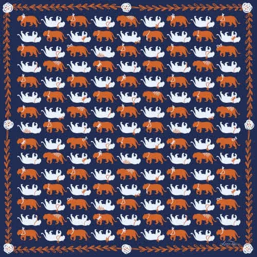 Spirit Tiger in Navy Scarf Bandana