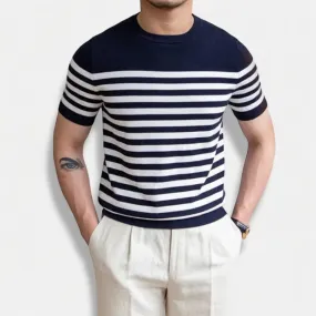 Spring knitted round neck t-shirt