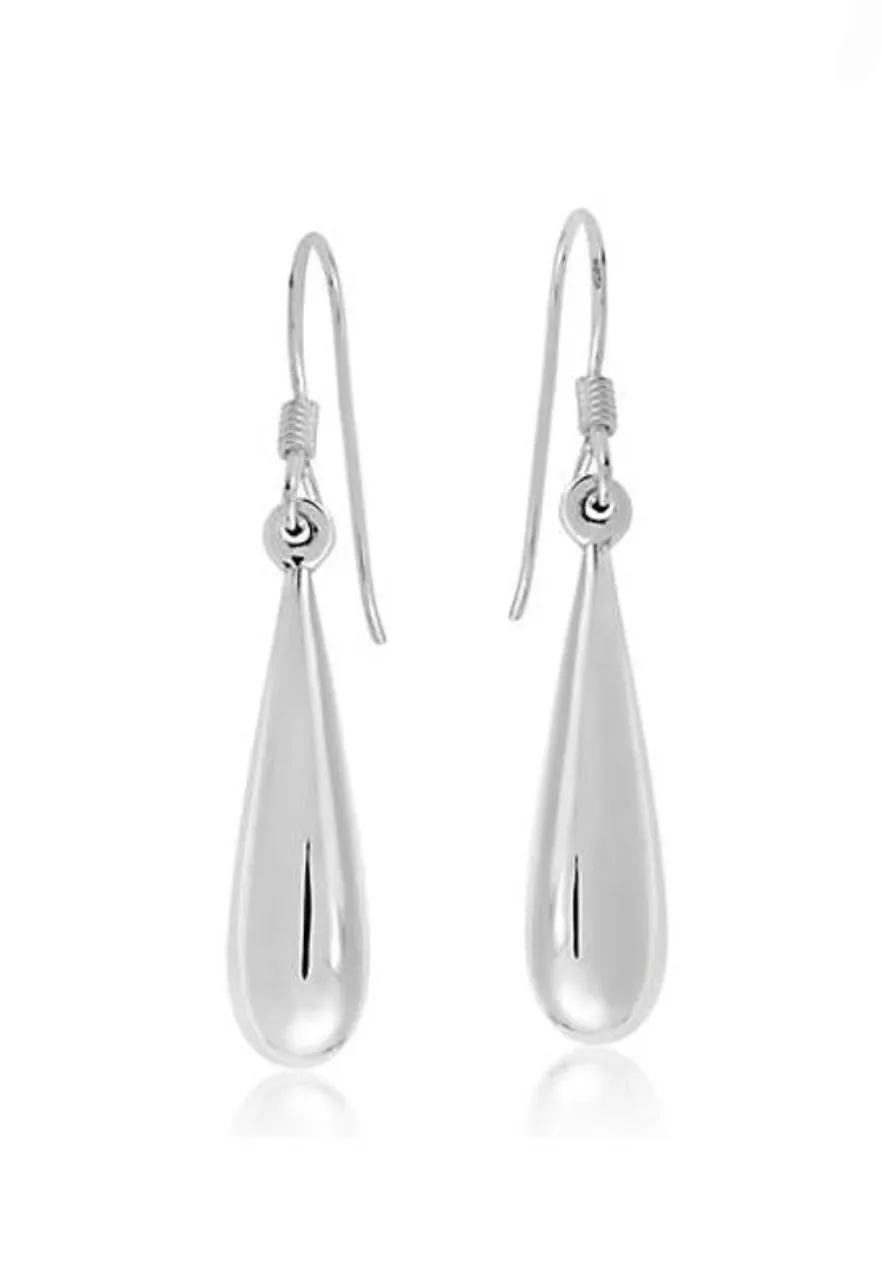 Sterling Silver  Large 22mm Tear Drop Hanging Earrings