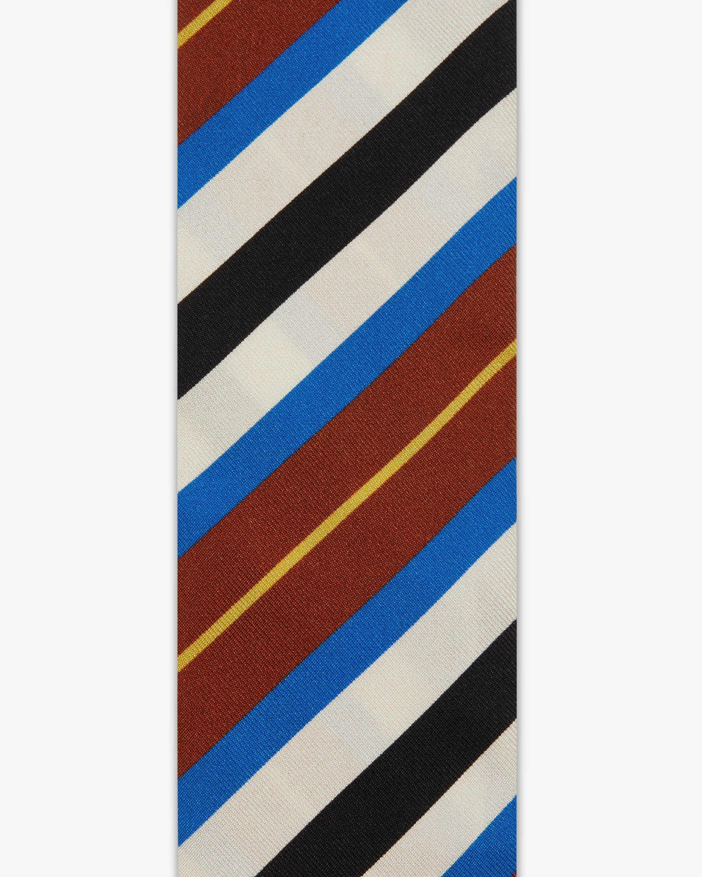 Strathberry x Collagerie Silk Skinny Scarf - Blue Stripe