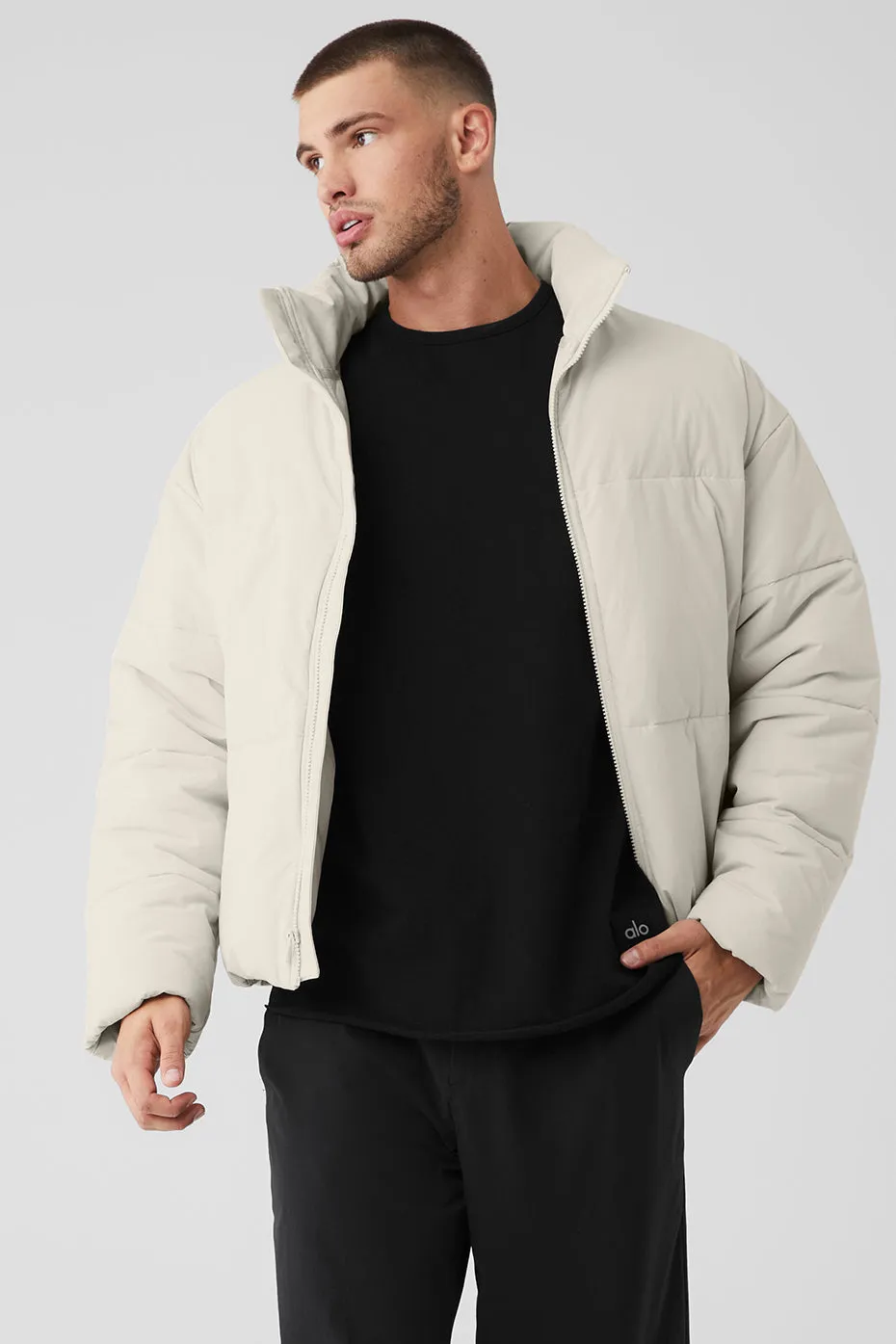 Stretch Woven Street Puffer - Bone