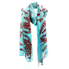 Summer Scarf featuring Crocodile and Barramundi by Susan Wanji Wanji