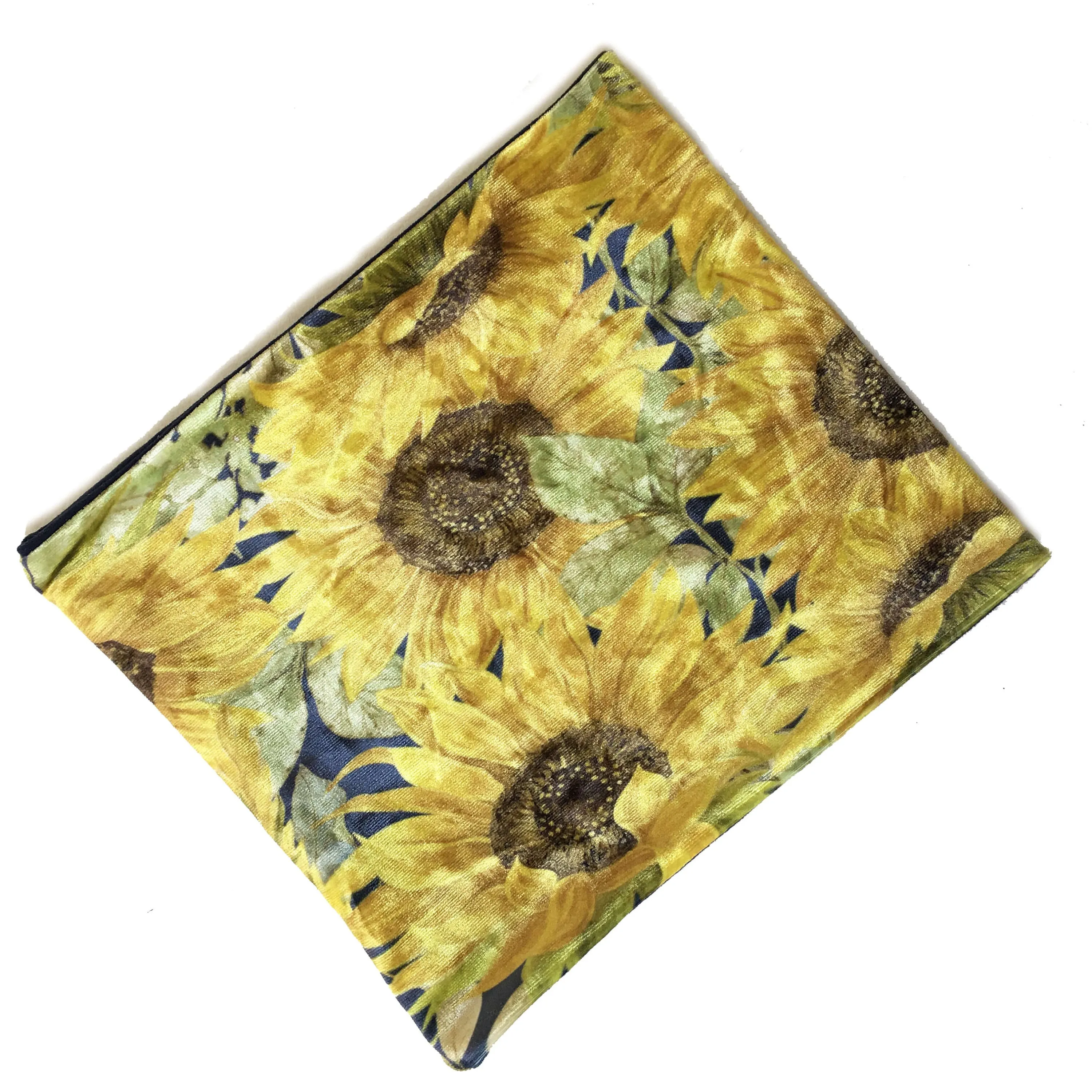 Sunflowers, Versatile Scarf, Headband, HatBand, Neck Warmer, Ladies Scarf, Velour Scarf, Designer Gaiter,Velour/Silky Soft Knit