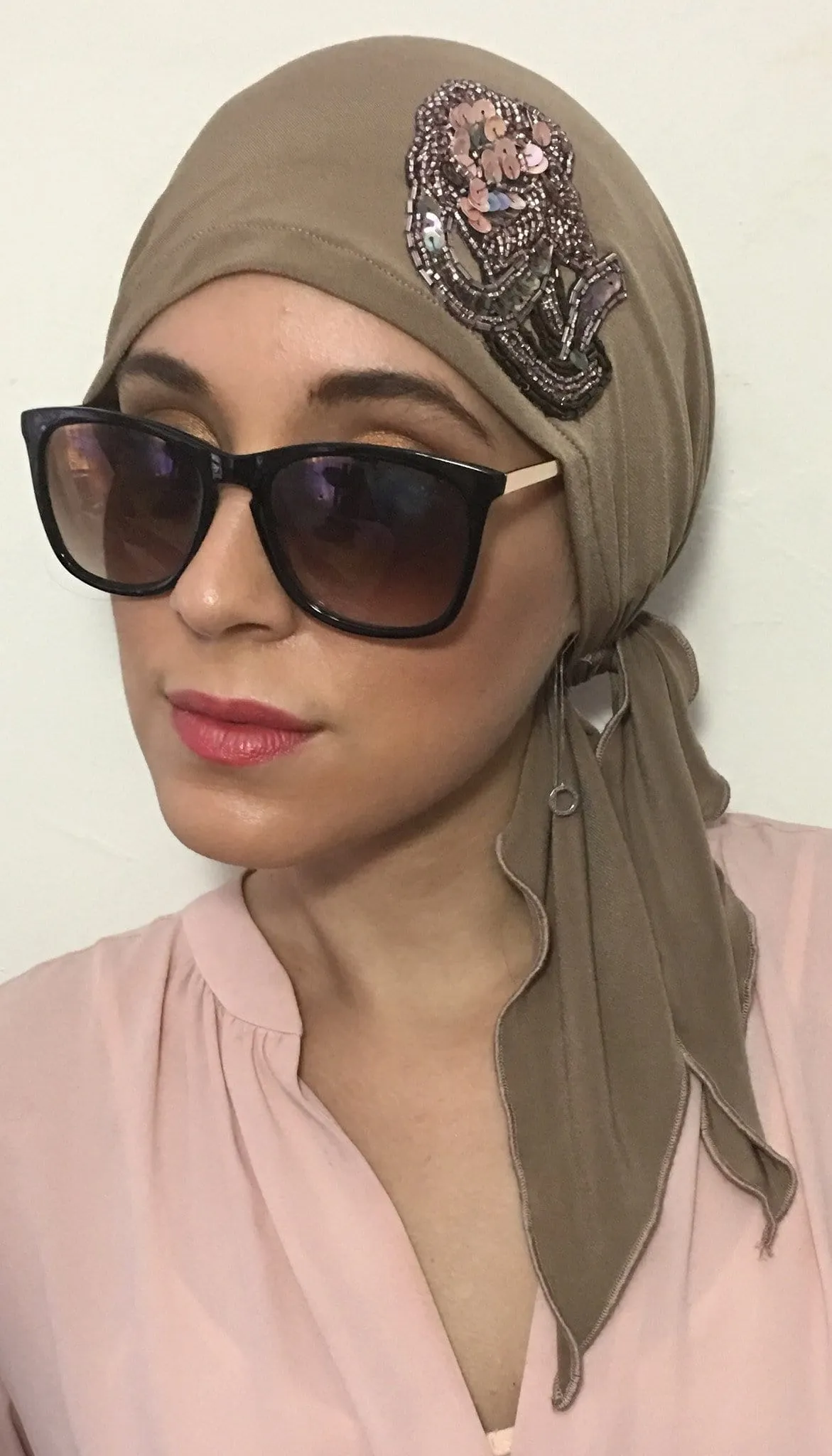 Tan Sensation Chic and Rich Hijab Tichel Hair Wrap