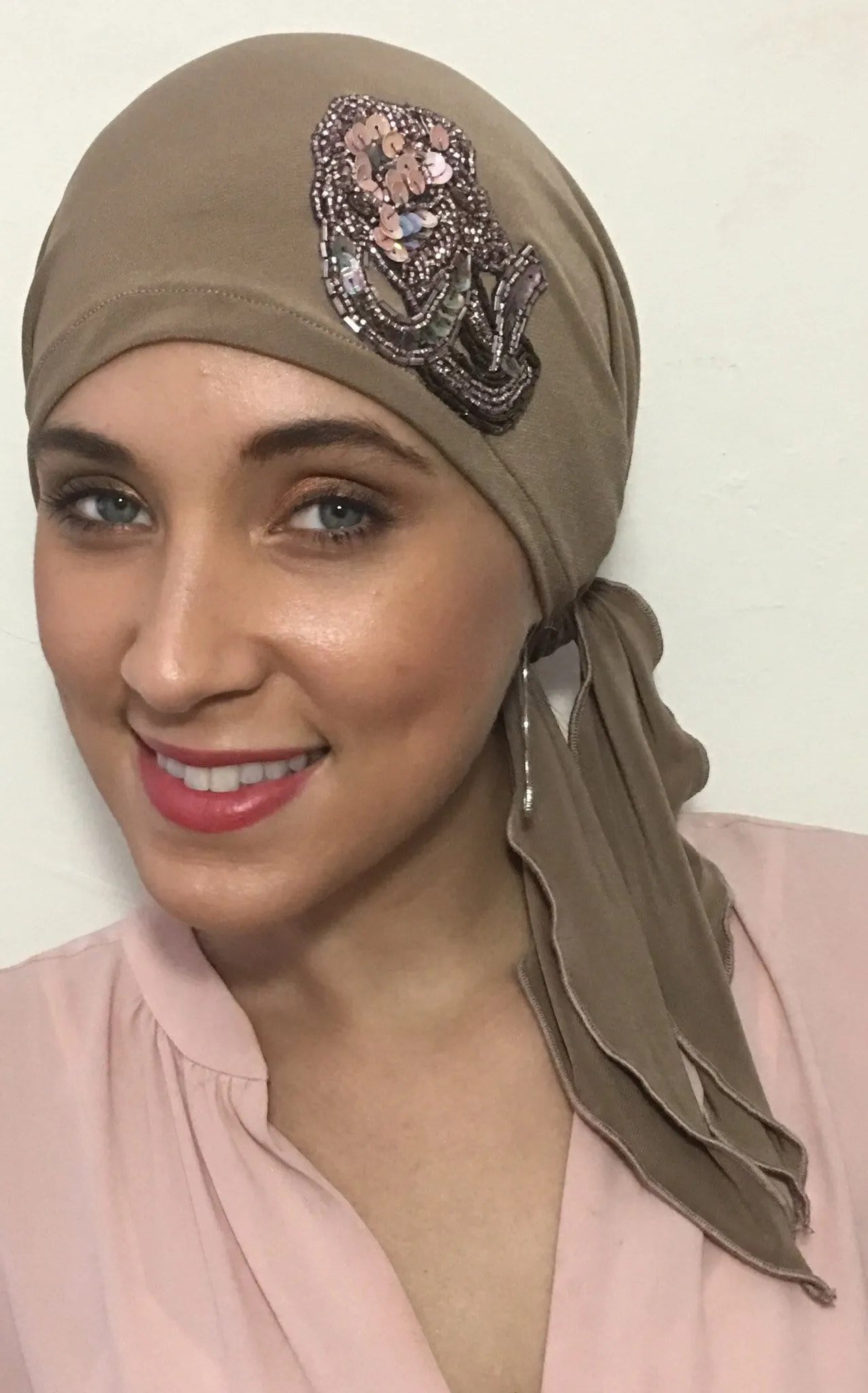 Tan Sensation Chic and Rich Hijab Tichel Hair Wrap