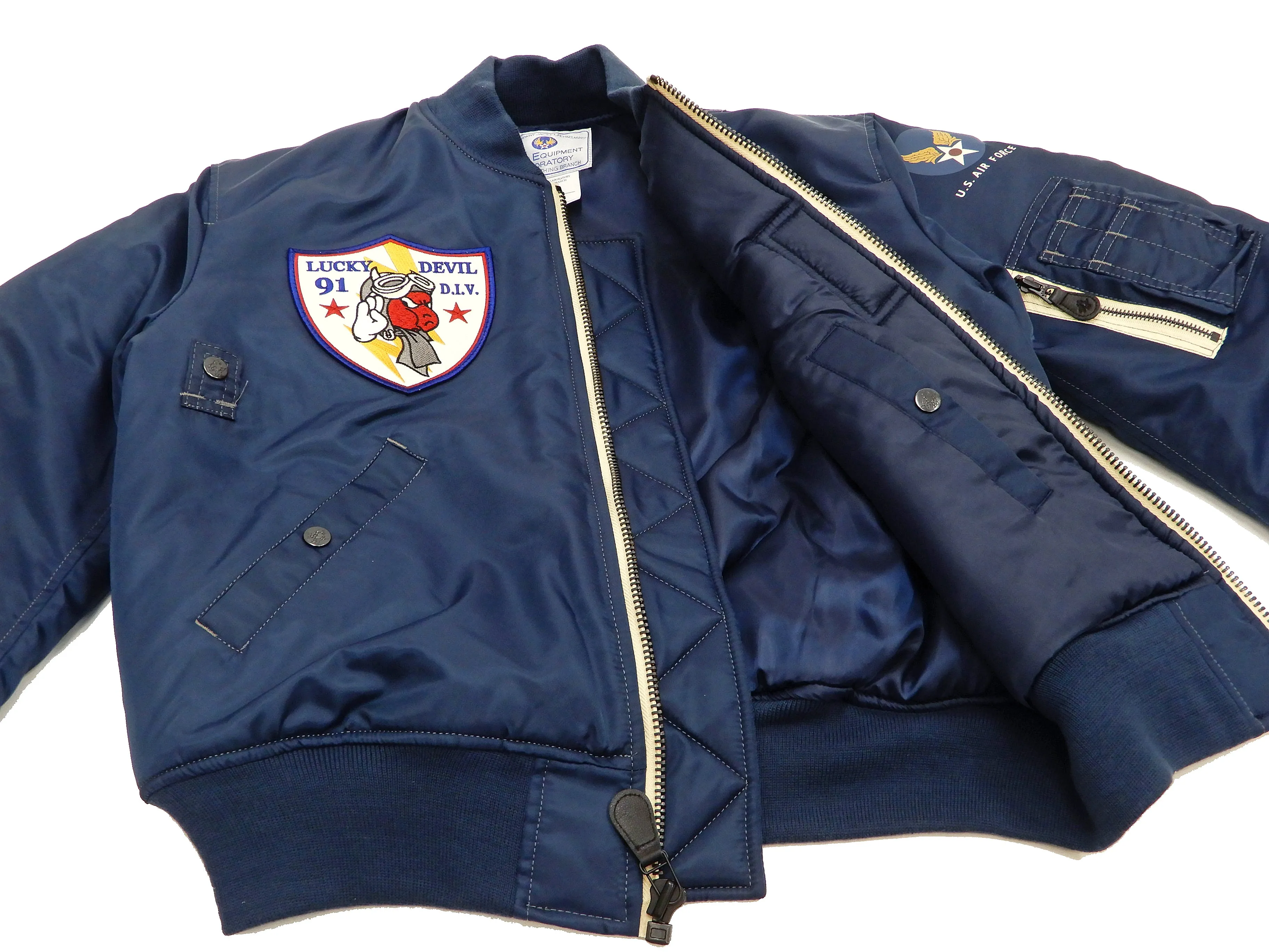 Tedman MA-1 Flight Jacket Men's Custom MA1 Bomber with Patch Embroidery TMA-580 Dark-Blue