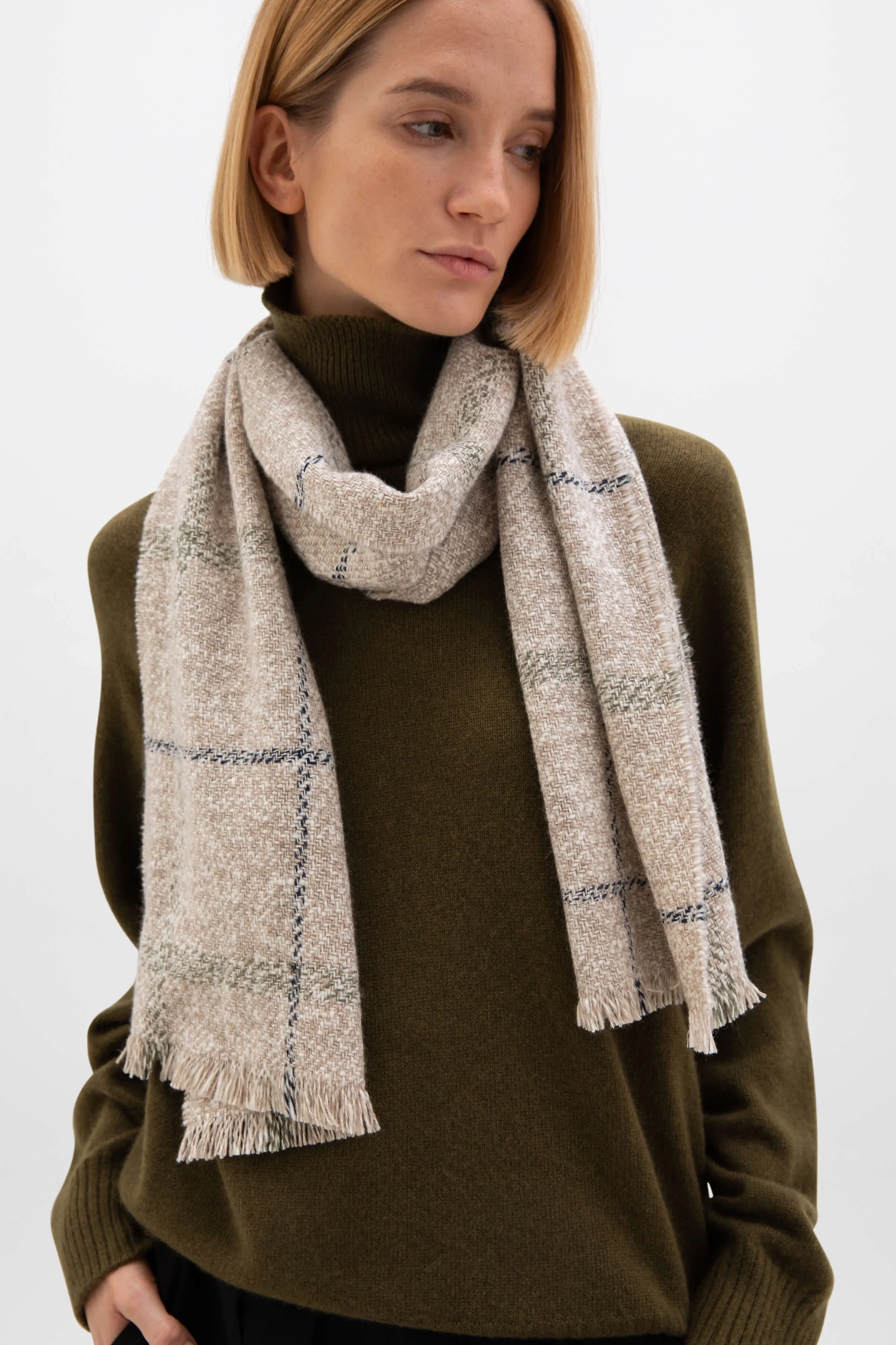 Textured Windowpane Scarf