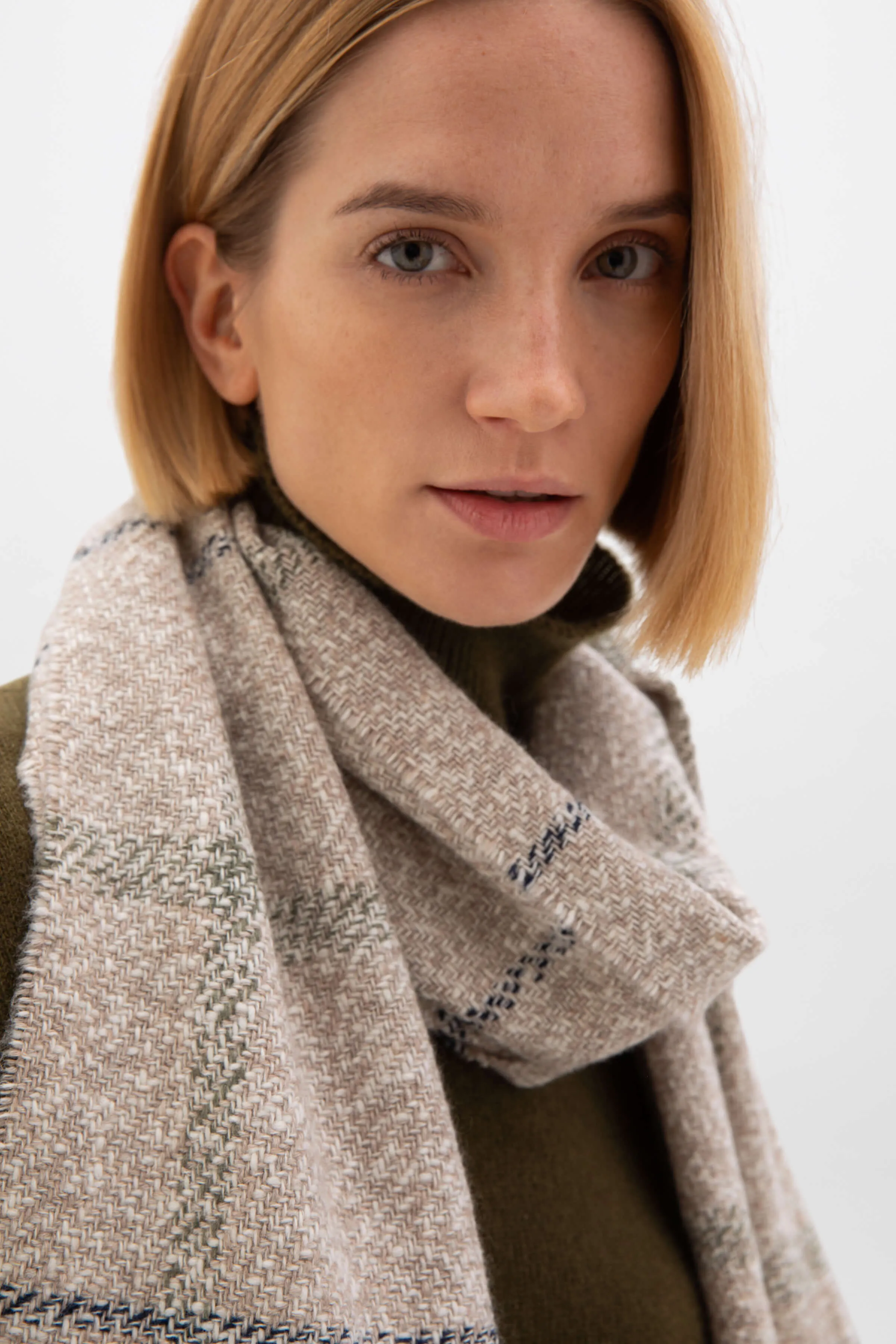 Textured Windowpane Scarf