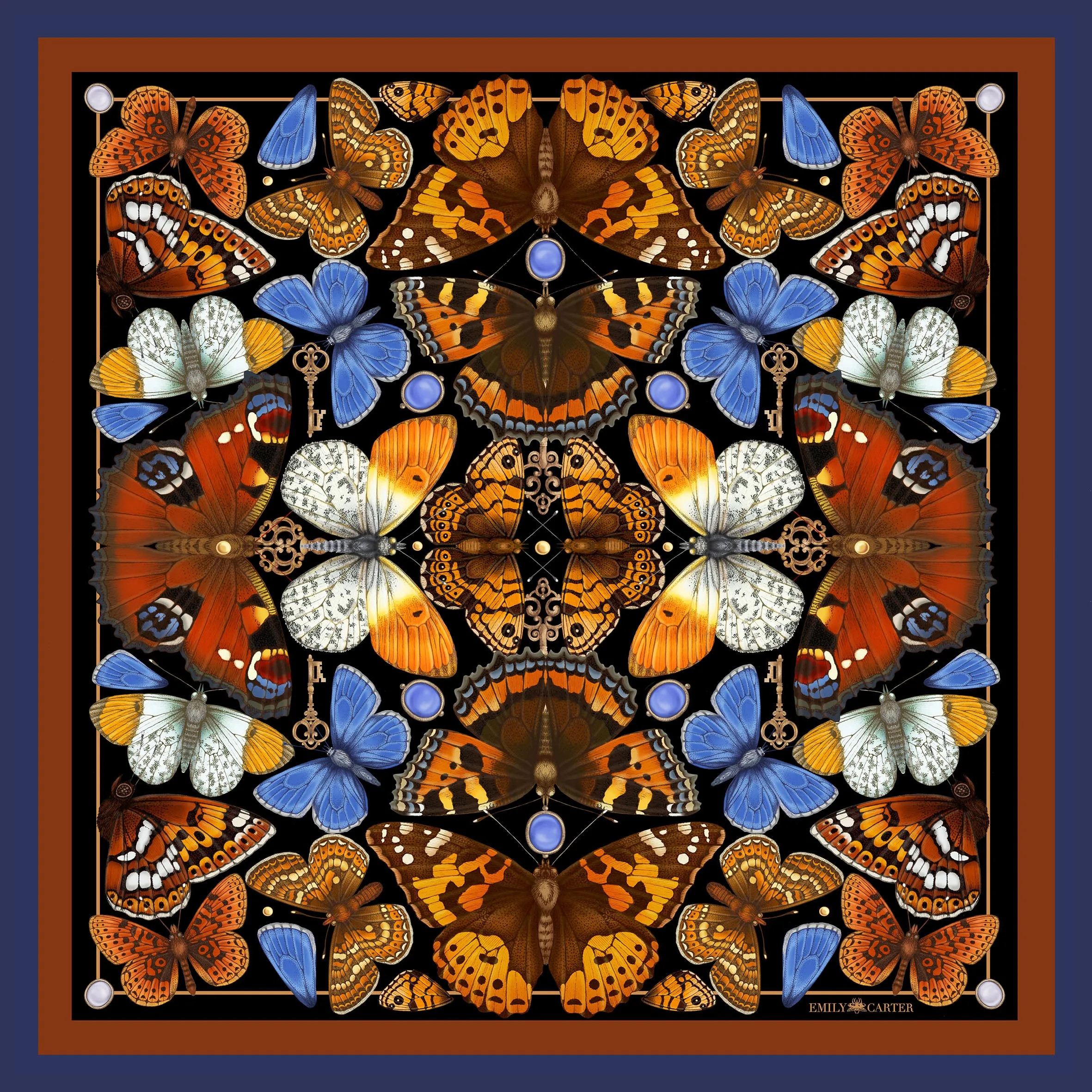 The British Butterfly Pocket Square