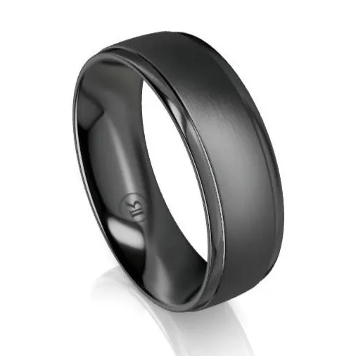 The Carlisle Black Zirconium Wedding Ring