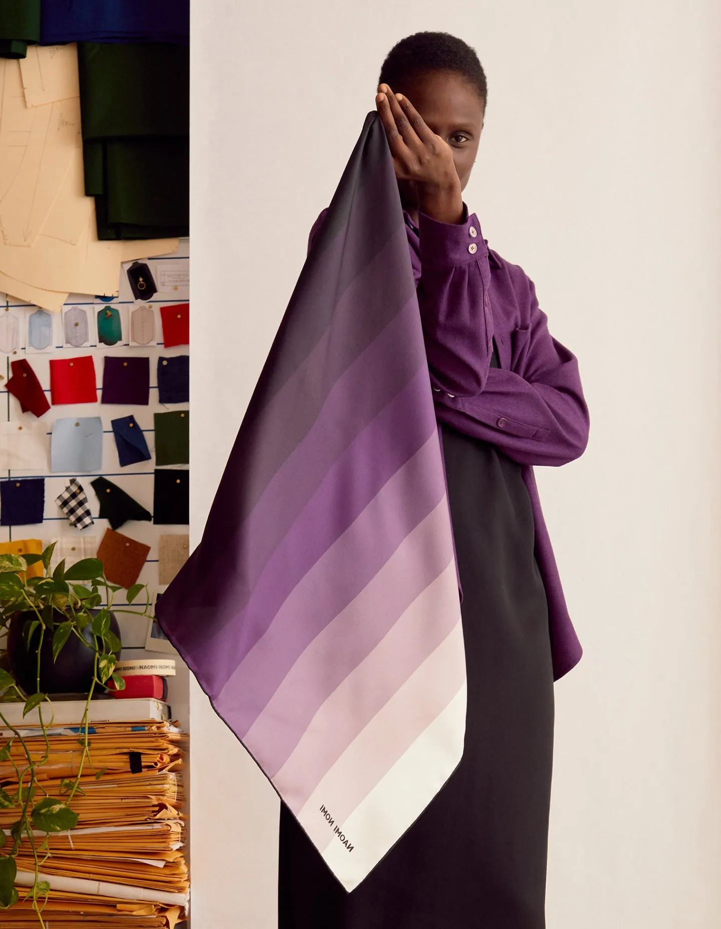 The Gradient Scarf (Big Purple Silk Twill)