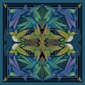 The Midnight Hummingbird Scarf | 65x65cm