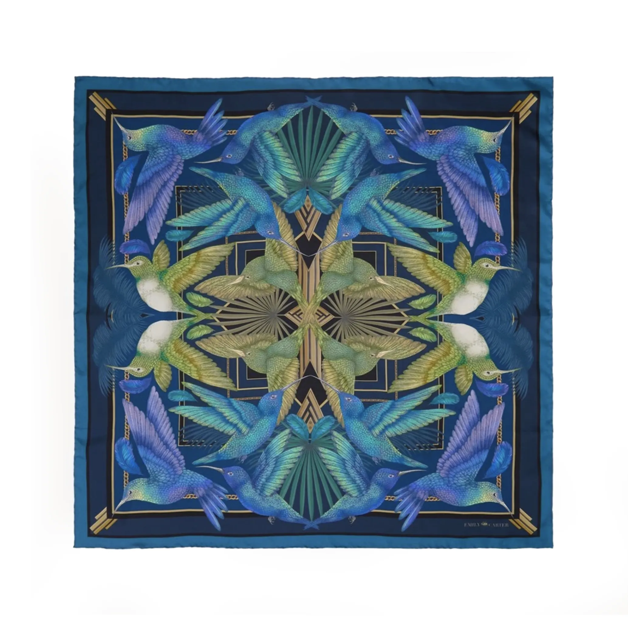 The Midnight Hummingbird Scarf | 65x65cm