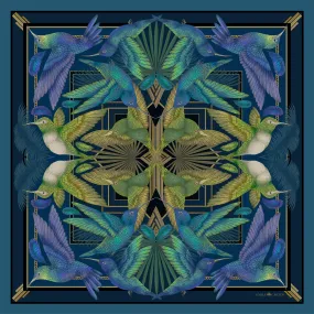 The Midnight Hummingbird Scarf | 90x90cm