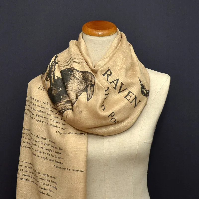 The Raven by Edgar Allan Poe  Shawl Scarf Wrap