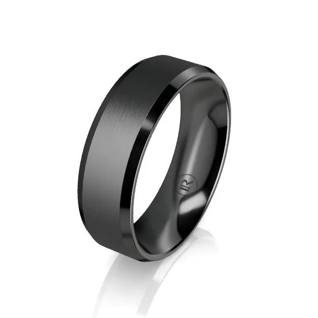 The Vanguard Black Zirconium Wedding Ring