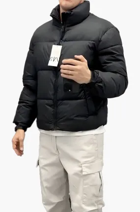 Tri Lined Black Puffer Jacket