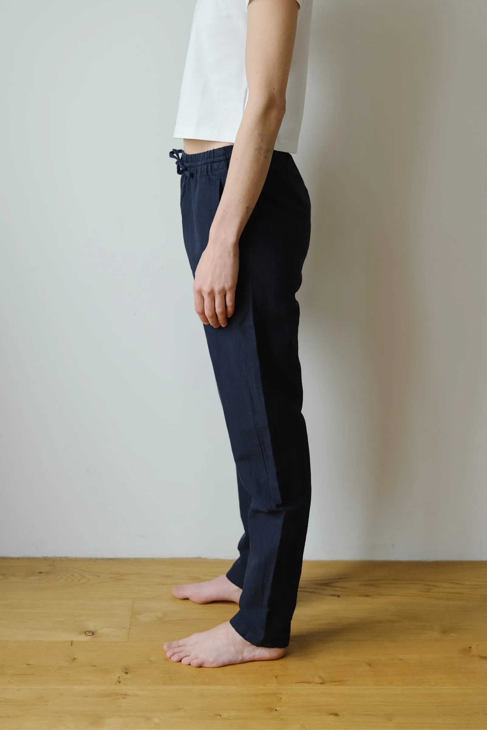 unisex cotton pants - relaxed - midnight stripe