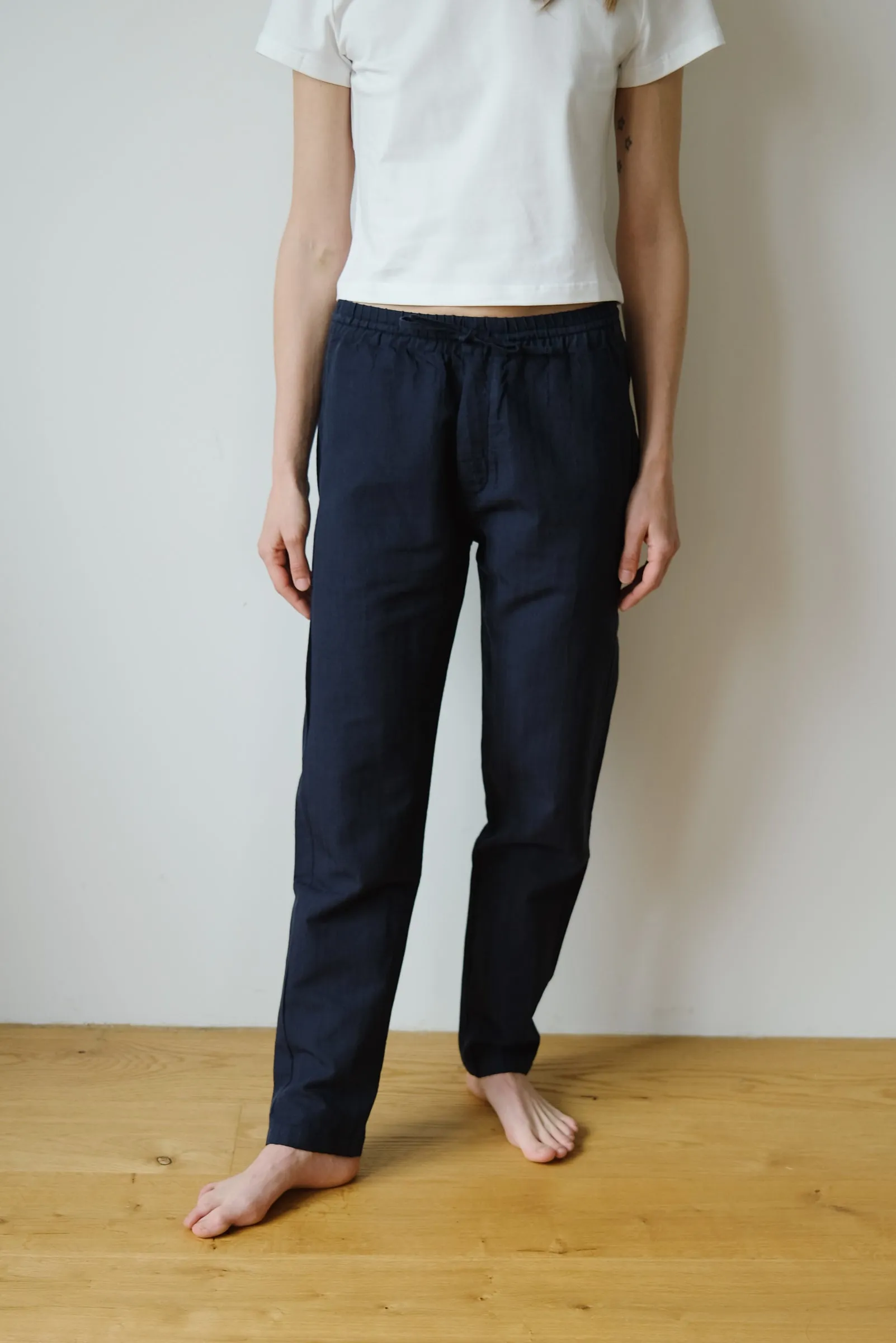 unisex cotton pants - relaxed - midnight stripe