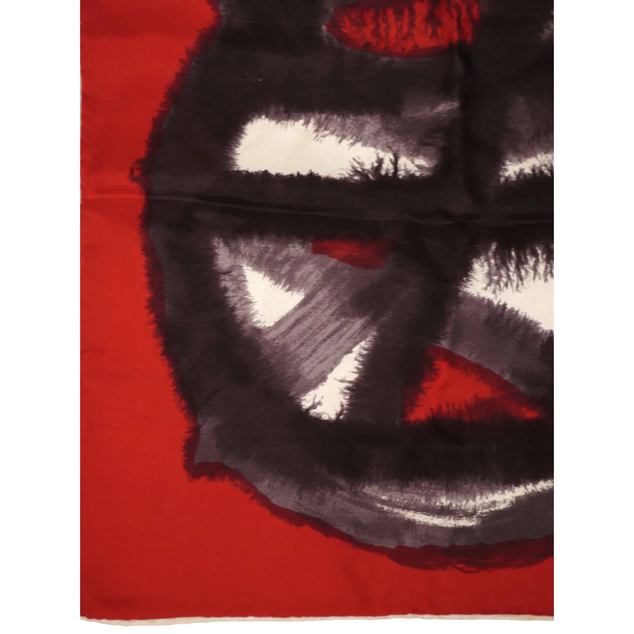 Vintage 1960s Pierre Cardin Silk Twill Scarf  Anarchy Symbol Modernist Print