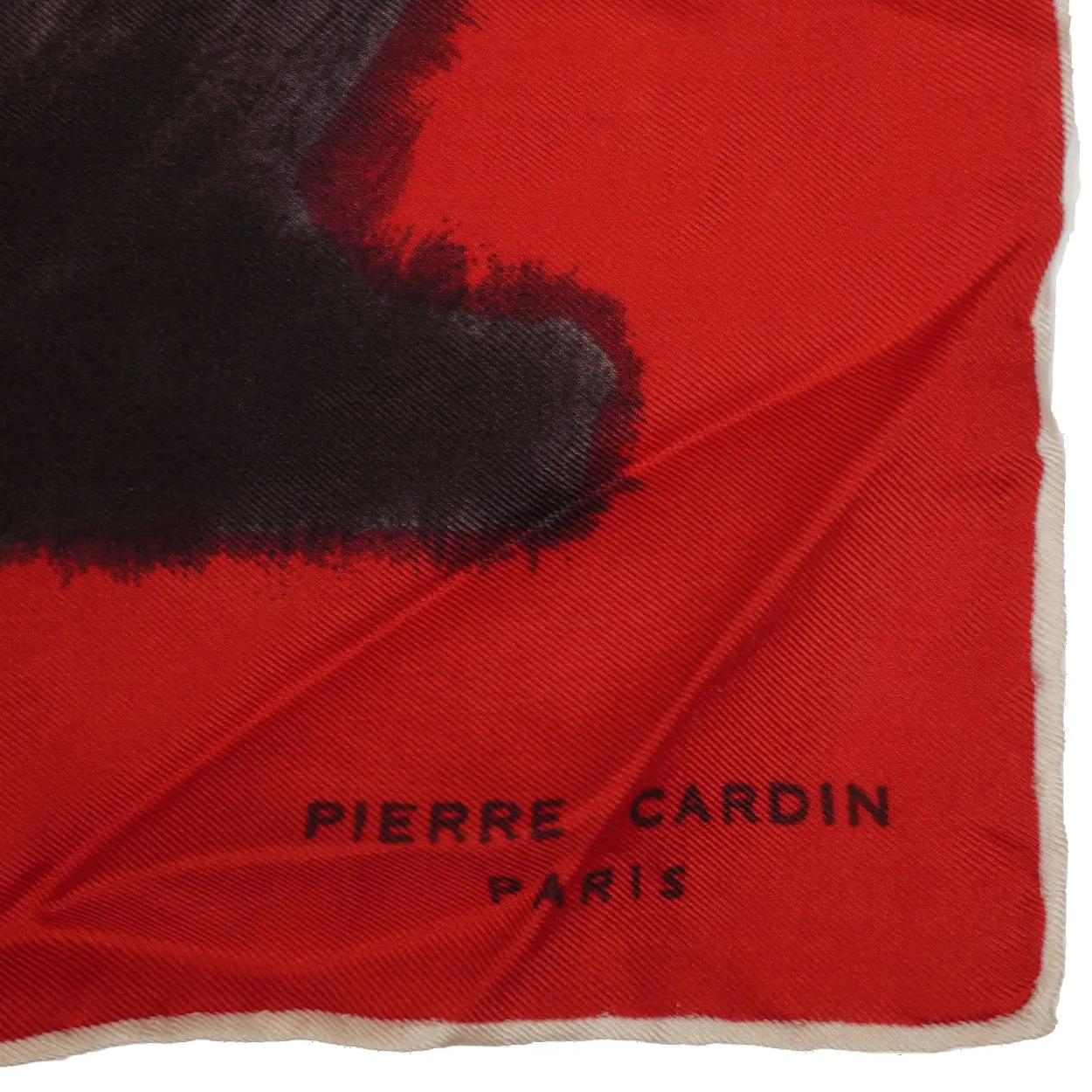 Vintage 1960s Pierre Cardin Silk Twill Scarf  Anarchy Symbol Modernist Print