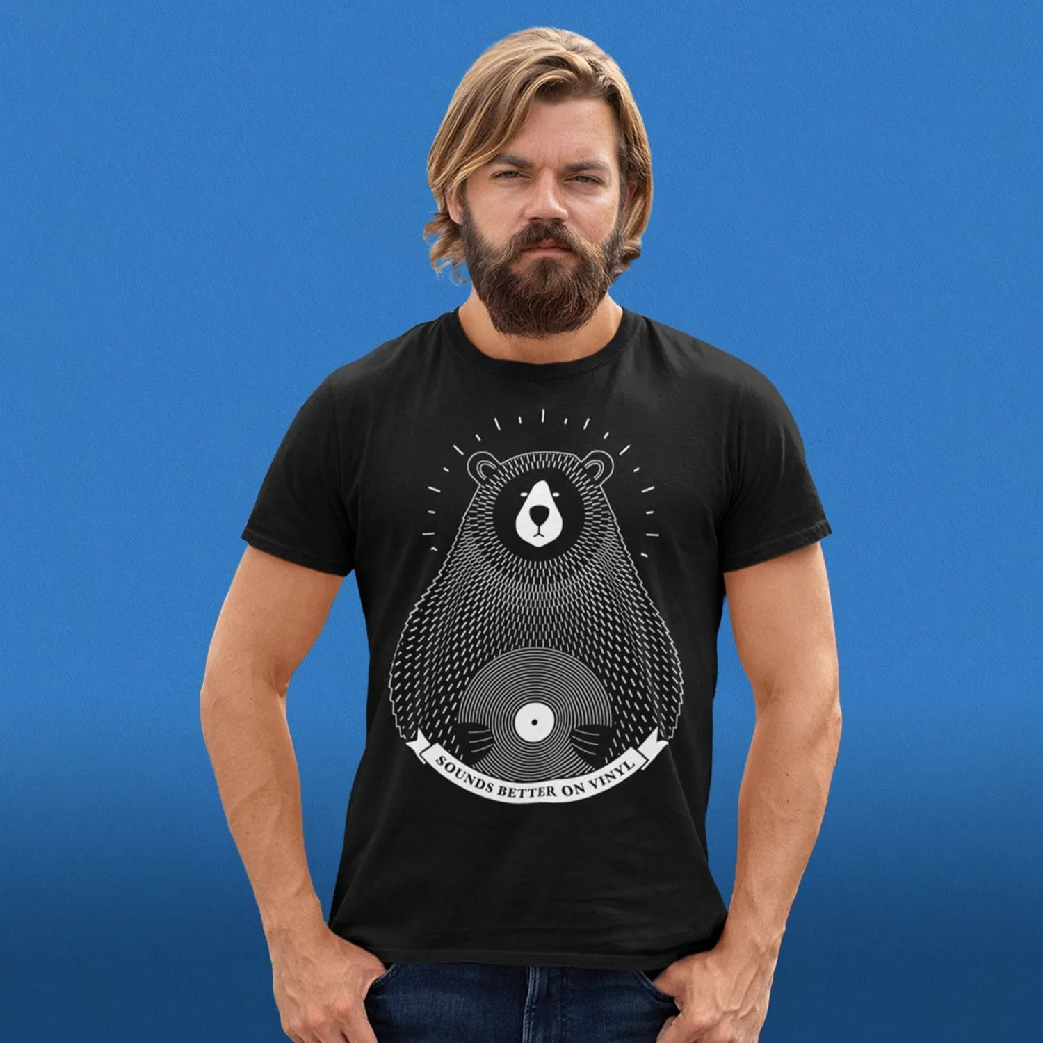 Vinyl Record Bear Enthusiast T-Shirt